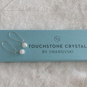 PAVE BALL EARRINGS TOUCHSTONE CRYSTAL BY SWAROVSKI